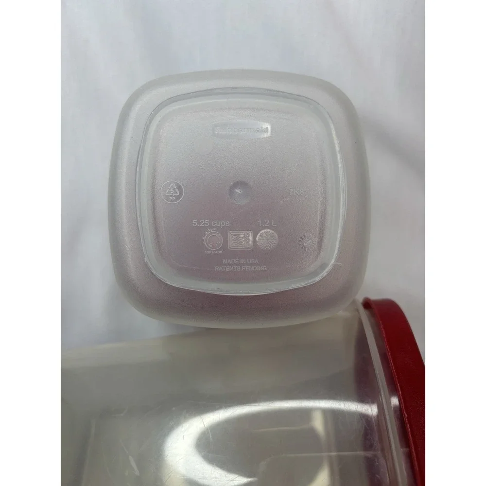 Rubbermaid Storage Container Set 1.2L Rectangular Clear/Red Snap Lid 2pcs